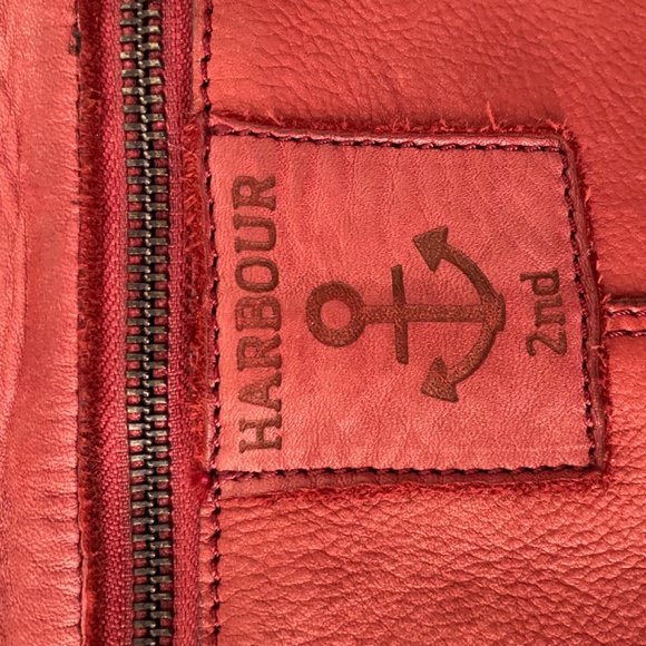 Extra Large Leather Red Tote Harbour 2nd - Picture 3 of 9